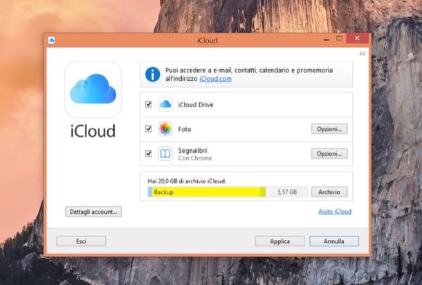 iCloud per Windows