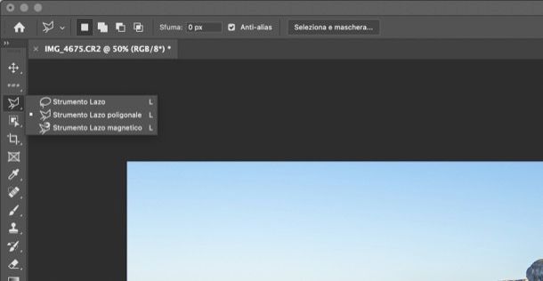 Strumenti di selezione di Photoshop