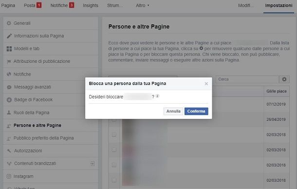 Bannare un fan da una pagina Facebook da Web