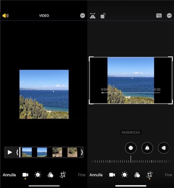 Ruotare un video su iPhone con l'app Foto