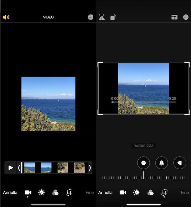 Ruotare un video su iPhone con l'app Foto