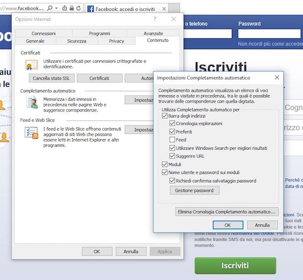 Come memorizzare password su Explorer