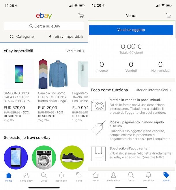 Mettere un annuncio su eBay da smartphone e tablet