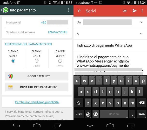 Pagare WhatsApp pc