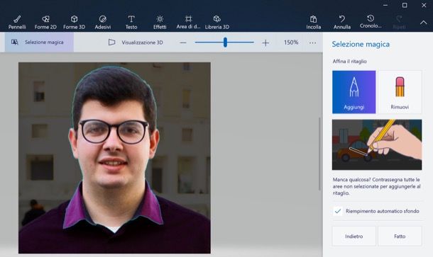 Modificare foto con Paint 3D
