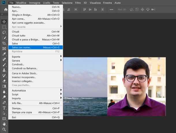 Salvare foto modificata con Photoshop
