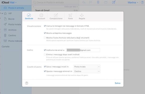 Come deviare mail su Gmail