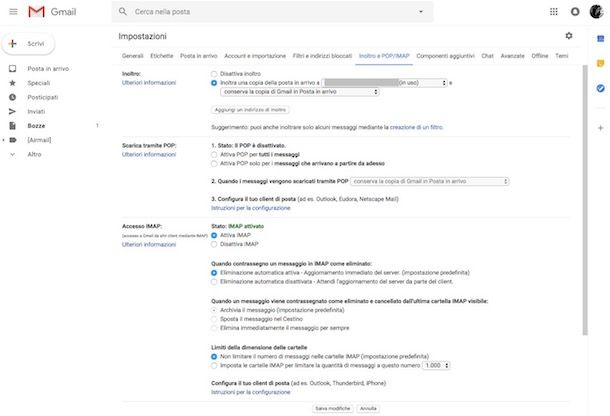 Come deviare mail su Gmail