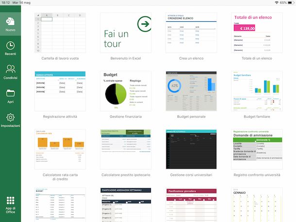 Excel su iPad