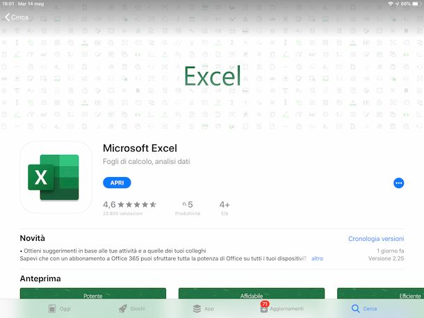 Excel App Store iPad