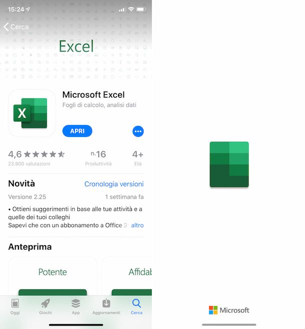 Excel su iPhone