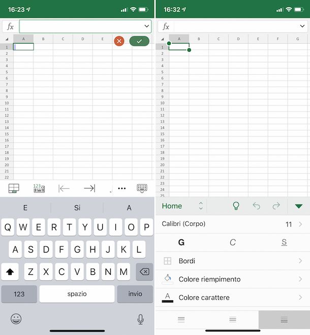 Excel su iPhone