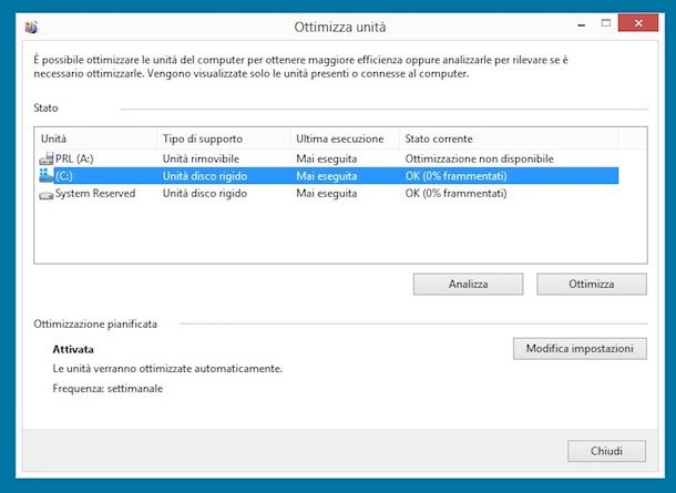 Come velocizzare il PC Windows 8