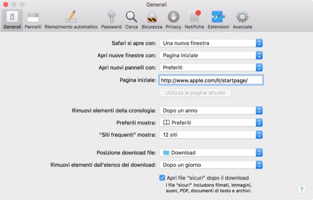 come impostare safari su ipad