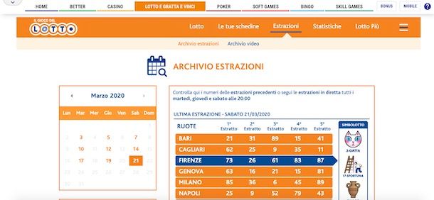 Estrazioni Lotto