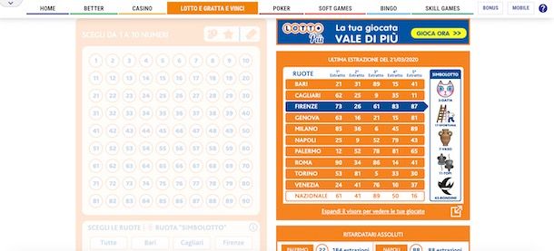 Giocare al Lotto su Lottomatica