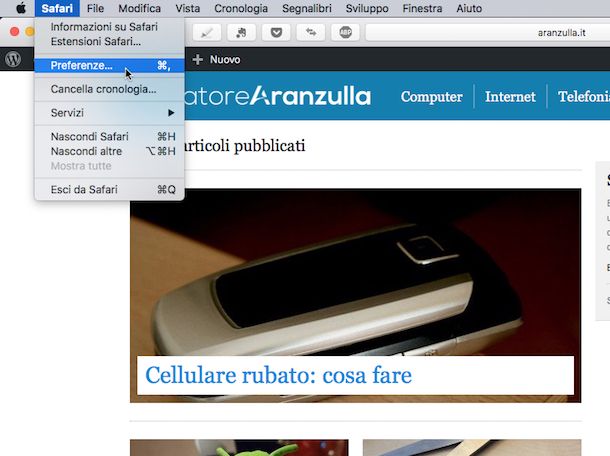 come bloccare i pop up su safari