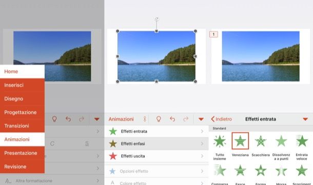 Animare immagini su PowerPoint da smartphone e tablet