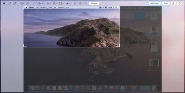 Ritagliare istantanea schermo Mac