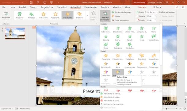 Aggiungere un'animazione a una immagine su PowerPoint