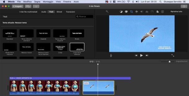 Imprimere un watermark ai video con iMovie