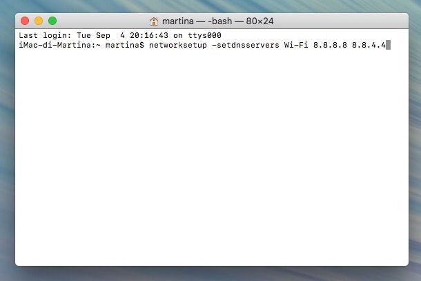 Come cambiare DNS su Mac