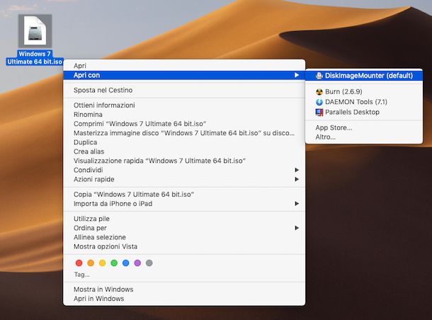 Montare file ISO su Mac