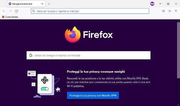 Come navigare anonimi con Firefox senza lasciare tracce