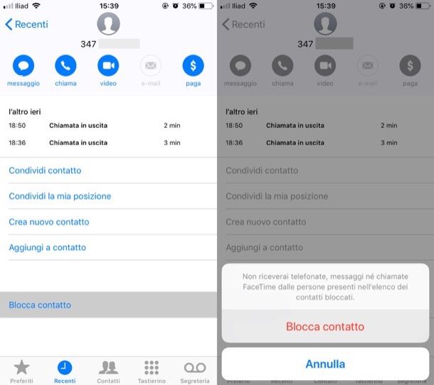 Come bloccare un numero di telefono su iPhone