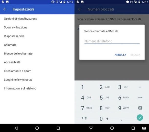Come escludere un numero di telefono su Android