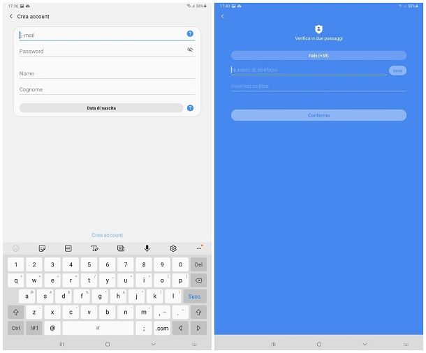 Come creare un account Samsung su smartphone