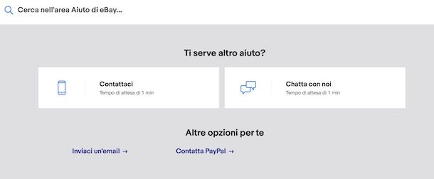 Contattare eBay