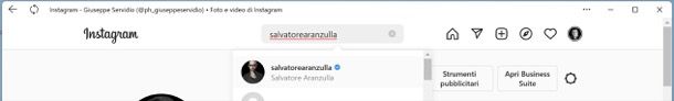Cercare su Instagram dal client per Windows