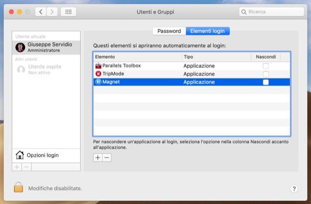 Programmi impostati per l'avvio su macOS