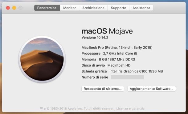 Aggiornamenti macOS