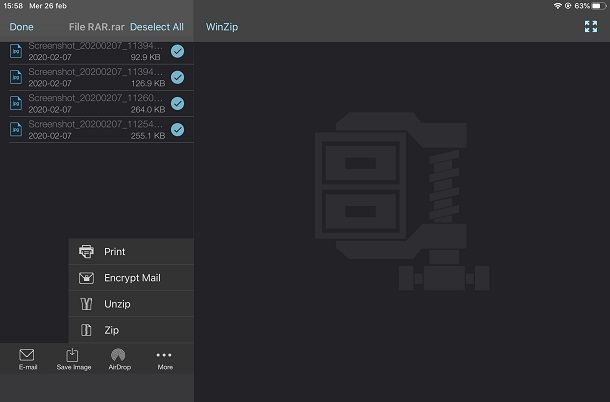 WinZip su iPad