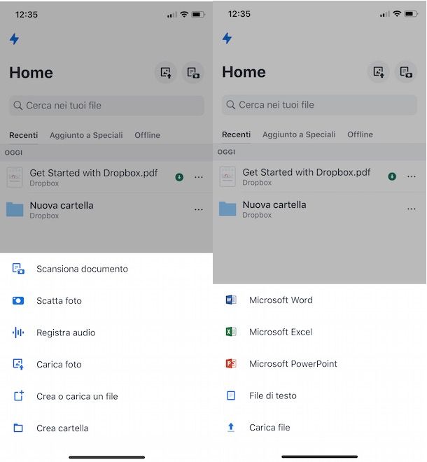 Come caricare file su Dropbox da iPhone