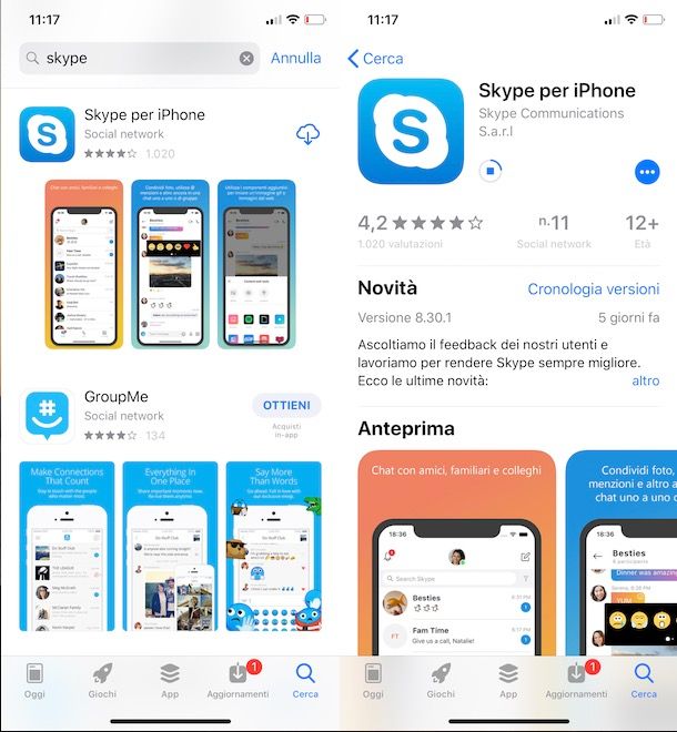 Skype per iOS