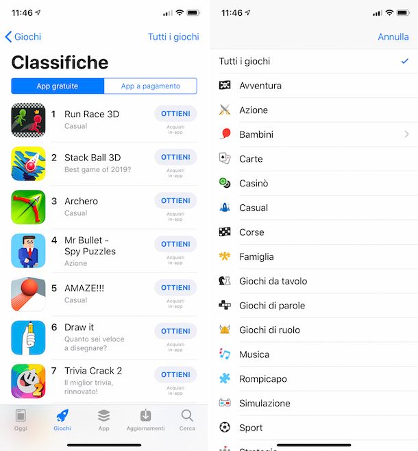 App Store giochi