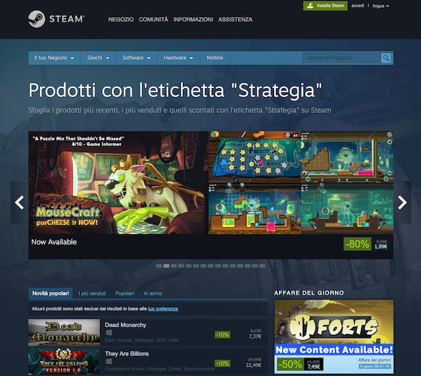 Giochi di strategia su Steam