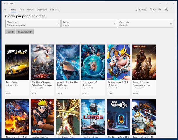 Giochi di strategia sul Microsoft Store