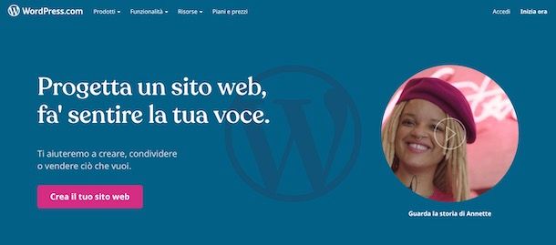 Creare un sito gratis con WordPress