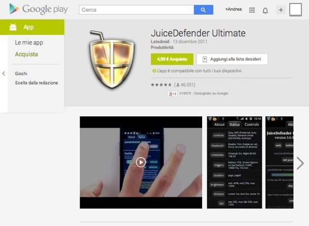 Applicazioni Android sistema