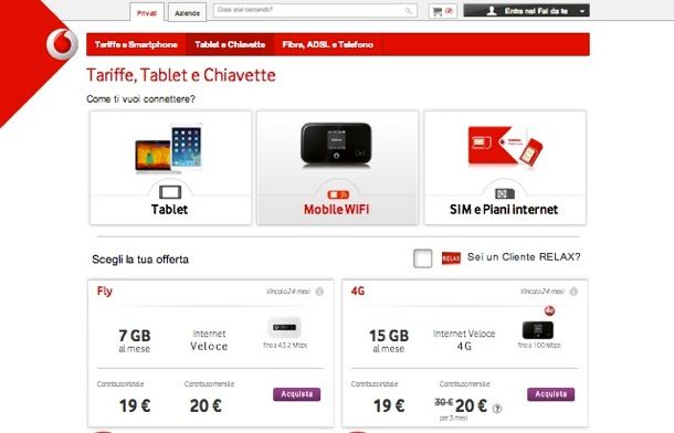 Chiavette Internet Vodafone