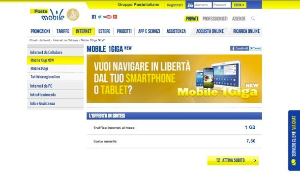Internet Mobile PosteMobile