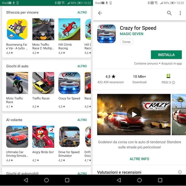 Giochi auto su Android