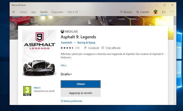 Giochi auto Microsoft Store