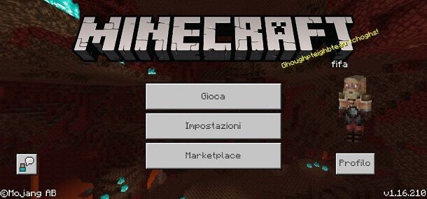 Minecraft Bedrock schermata principale