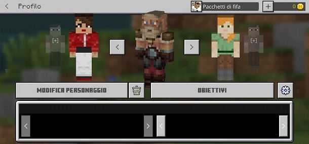 Cambiare skin Minecraft Bedrock