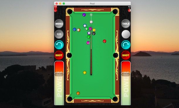 Giocare a biliardo su Mac
